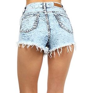 GJG Denim high waisted shorts. Measurements here!